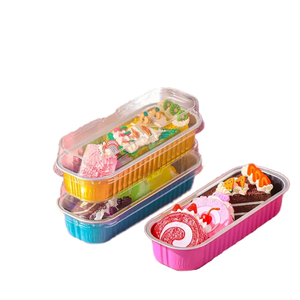 200ml di pane <span class=keywords><strong>rettangolare</strong></span> <span class=keywords><strong>vassoio</strong></span> usa e getta <span class=keywords><strong>torta</strong></span> foglio di imballaggio in alluminio foglio di cottura teglie per pane - Product Image 1