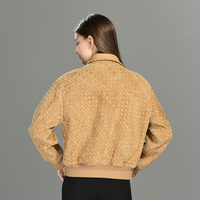 Jxwatcher – Nouvelle veste bomber personnalisée en véritable peau de mouton tissée pour femme, style vintage, en daim véritable, coupe courte, pour l'automne