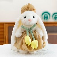 Adorable Peluche Lapin Suspendu aux Oreilles en Forme de Cœur de Princesse, Série Pastorale, Jouet Anti-Stress en Maille, Super Doux