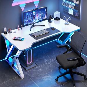 GEDO barato doble en forma de X marco de acero pata de mesa 12MM MDF estable escritorio de la computadora mesa de juegos en casa <span class=keywords><strong>Gamer</strong></span> escritorio y mesa de oficina - Product Image 1