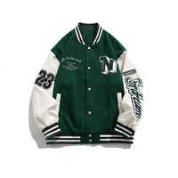 Blouson de baseball vintage pour homme avec broderie de lettres, simple boutonnage, style streetwear