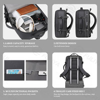 Fuliya personalizado escalable gran capacidad USB mochila extensible al aire libre deporte viaje negocios portátil impermeable hombres mochila