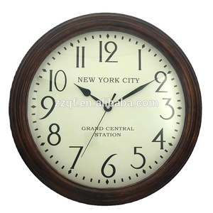 Customized Personalized Decorative Wooden Frame Distressed Style Antique Octagon Wall Clock