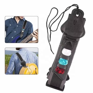 Sangle de guitare en nylon réglable avec extrémités en cuir PU et 3 porte-médiators pour guitare <span class=keywords><strong>acoustique</strong></span> – Offre Spéciale - Product Image 4