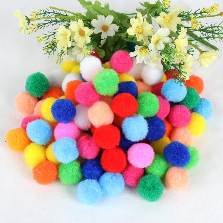 wholesale 500 Pieces 1 Inch Pompon Ball Assorted Color Pompoms Soft Toy Balls for Hobby Supplies and Creative Craft DIY Material