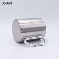 Mug de voyage isotherme personnalisé en acier inoxydable 304 à double paroi avec poignée mousqueton en D