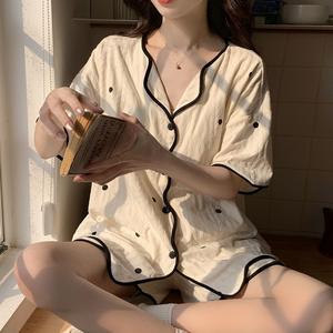 Pijama de verano con patrón floral para mujer, conjunto de ropa de casa dulce con almohadilla de <span class=keywords><strong>pecho</strong></span> de manga corta - Product Image 6