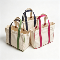 Bolsa de Compras de Lona Reutilizable Plegable con Logotipo Personalizado, Asa de Tela Multicolor Ligera para Actividades de Supermercado