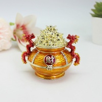 SHINNYGIFTS Statue de Dragon chinois traditionnel pour bassin au trésor Bonne chance Richesse Prospérité Figurine pour la maison Feng Shui