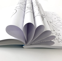 Livres de coloriage d'activités de haute qualité personnalisés 14,8*21CM, dessin animé sirène, papier épais, 60 feuilles, reliure collée