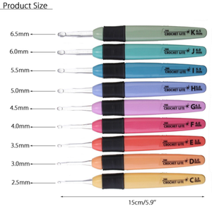 Conjunto <span class=keywords><strong>de</strong></span> ganchos <span class=keywords><strong>de</strong></span> ganchillo <span class=keywords><strong>con</strong></span> <span class=keywords><strong>luz</strong></span> <span class=keywords><strong>LED</strong></span>, <span class=keywords><strong>agujas</strong></span> para tejer, hilo <span class=keywords><strong>de</strong></span> tejer, ganchillo ligero, 2,5mm-6,5mm, 9 piezas - Product Image 1
