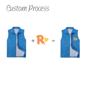 Gilet da lavoro volontario personalizzato a doppio strato a forma di diamante con chiusura a cerniera con Logo gilet Unisex bianco - Product Image 4