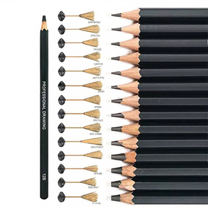 <span class=keywords><strong>Dratec</strong></span> Professionelles 14-teiliges Holz-Skizzenstift-Set mit Schwarzem Bleistift Individuell Bedruckte Standardstifte für Schule & Kunst - Product Image 1