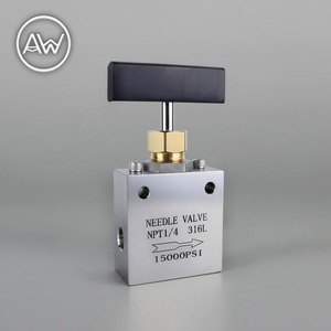 วาล์วเข็ม 1/4 นิ้ว NPT 316L สแตนเลสสตีล 15000 ปอนด์ต่อตารางนิ้ว ควบคุมด้วยมือ น้ำ อากาศ น้ำมัน - Product Image 2