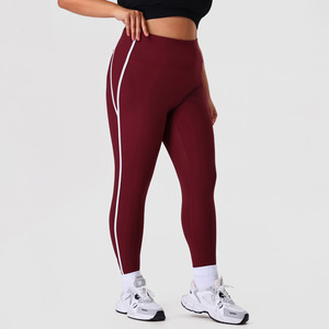 Новые стильные широкие леггинсы для йоги, утягивающие, с эффектом подтяжки ягодиц, высокоэластичные, для фитнеса, длиной 7/8, больших размеров - Product Image 4