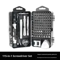 Set Obeng Baja Karbon 115 in 1, Alat Perbaikan Multifungsi, untuk Pembongkaran Jam Tangan, Ponsel, dan Perangkat Elektronik, Bit HYTD HY-GQWJ