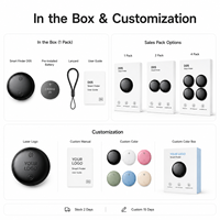 Localizador Inteligente Ultra Mini MFi de Plástico, Similar a AirTag, con Rastreo GPS, Funciona con Google Find My Device, para Mascotas, Bolsos, Llaves, Android