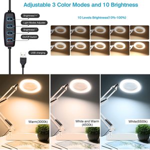 Lámpara <span class=keywords><strong>de</strong></span> Escritorio LED con Brazo Oscilante <span class=keywords><strong>de</strong></span> Metal Plegable, con Interruptor Táctil USB, Cuidado <span class=keywords><strong>de</strong></span> la Vista, Ecológica, con Soporte <span class=keywords><strong>de</strong></span> Abrazadera para Mesa <span class=keywords><strong>de</strong></span> Estudio o Estación <span class=keywords><strong>de</strong></span> Trabajo, Uso con Corriente Continua - Product Image 3