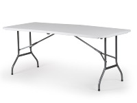 Table à tréteaux en plastique personnalisée en usine Table pliante en deux de 6 pieds Portable avec poignée