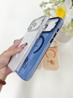 Étui de téléphone magnétique transparent de luxe à chargement sans fil pour iPhone 17 Air 16 15 14 13 12 11 Plus Pro Max, coque arrière rigide en PC