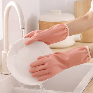 Gants de lavage de la vaisselle pour la maison, épais, imperméables, en latex, doublés de polaire, pour le nettoyage de la cuisine - Product Image 2