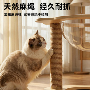 Combo de rascador y cama para gatos, duradero, resistente al desgaste, sin pelusas, árbol para gatos con cápsula de sisal, suministros para mascotas para todas las estaciones. - Product Image 2