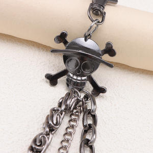 Elegante Cadena de Pantalones de Metal Multicapa con Calavera Pirata Negra, Cadena de Cintura Casual de Hip Hop de Aleación de Zinc, Negro Metálico con Múltiples Eslabones - Product Image 4