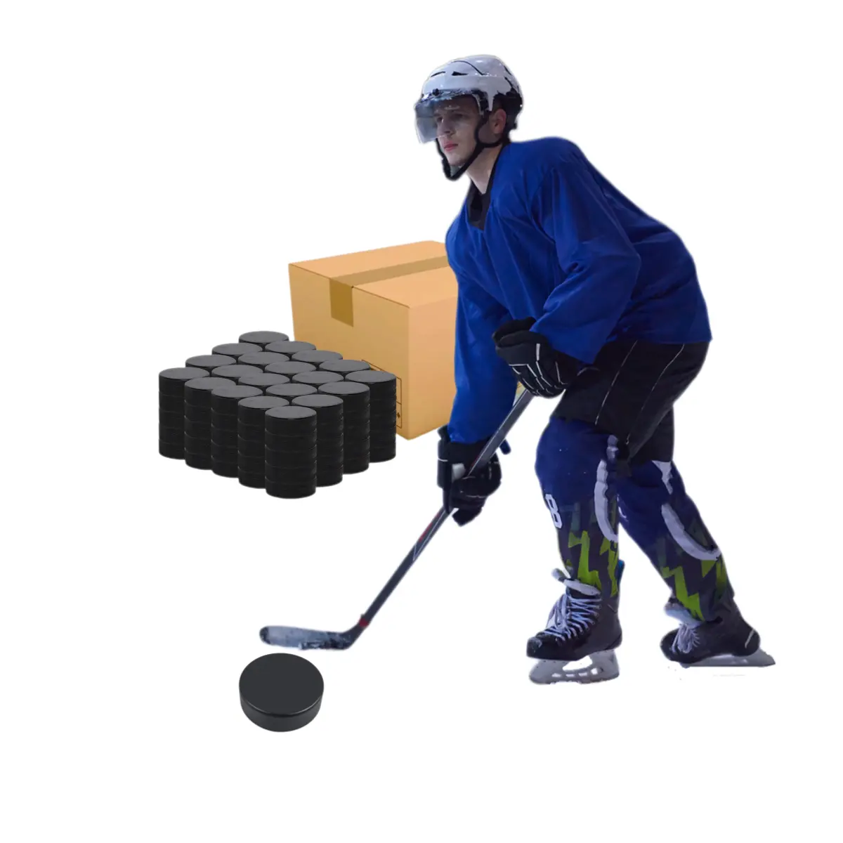 Оптовая цена, высококачественные прочные мячи для хоккея с шайбой с индивидуальным логотипом или пустым стандартным весом, однотонные популярные резиновые шайбы Hocksey