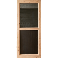Simple Zen Style Solid Fir Timber Screen Door Breathable Solid Wood Door for Leisure Indoor Space