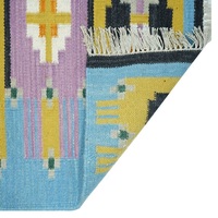 Tapis rectangulaire moderne en laine kilim, artisanal, anti-bactérien, antidérapant, couleur unie, à poils plats, de haute qualité, pour usage domestique