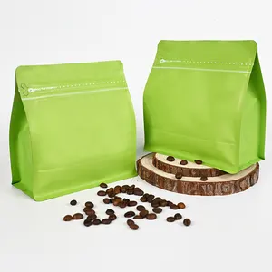150g 250g 500g Matte Green Custom Coffee Tea Packaging Bags With Valve