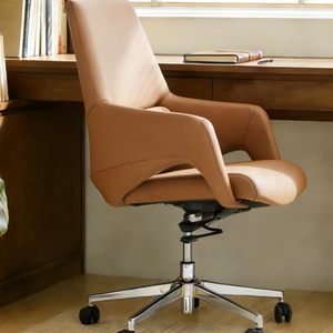 Chaise de bureau ergonomique confortable 360 °   Chaise de direction pivotante avec base en aluminium à 5 étoiles pour la maison et le bureau - Product Image 5