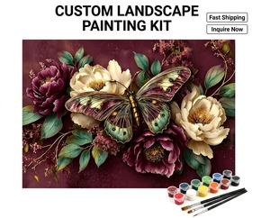 Kit Pittura a Olio Digitale Fai-da-Te Personalizzato Songwoo, Elegante Farfalla e Peonia, Set Pittura con Numeri per Adulti - Product Image 1