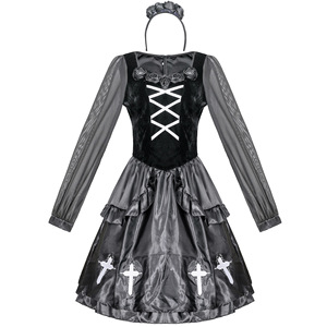 M-xl New European e American Vampire Ghost Nun Outfit Cosplay costumi di Halloween di grandi dimensioni per le donne - Product Image 6