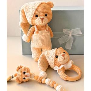 Kit de crochet Kaiyue inclus, hochet d'ours, <span class=keywords><strong>attache</strong></span>-sucette, ensemble crochet amigurumi, jouets pour bébé - Product Image 6