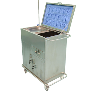 렉캉 B11 완전 밀폐형 스테인리스 4륜 이동식 의료 카트-잠금 가능한 소생 트롤리 의약품 캐비닛 - Product Image 1