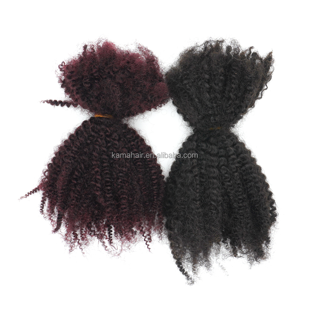 KAMA Natural Remy Brazilian 4C 100% Human Hair Afro Kinky Bulk for Braiding and Micro Twist