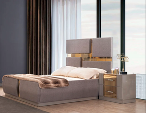 Нова роскошный отель с мягкой платформой, каркас для кровати размера «King-Size», современный комплект мебели, золотые металлические кровати размера «Queen-Size» - Product Image 2