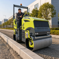 Compacteur vibrant mini 1, 2 et 3 tonnes, rouleau compresseur routier diesel à double tambour, directement de l'usine
