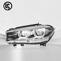 Faros Delanteros LED LS para BMW X5 F15 14-18, Actualización de Faros Angel Eyes, Lente Doble, DRL Amarillo y Blanco