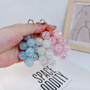 Colorful Crystal Grape Keychain Cute Summer Phone Bag Charm Cute Car <b>Key</b> Holder for Women Plastic <b>Key</b> <b>Chain</b> Keyring - Product Image 3