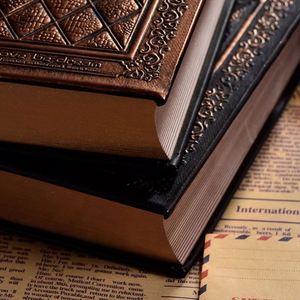Custom Retro Vintage Emed 3D Texture Hardcover Leather A5 Thread Sewn Gravure Printed <b>Journal</b> Notebook Custom Logo All Colors - Product Image 3