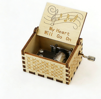Boîte à musique en bois à remonter pour la Saint-Valentin, cadeau écologique et mélodique en forme de dessin animé pour elle/lui, souvenir artisanal pour un anniversaire