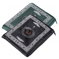 Tapis de prière pliable de poche pour les voyages en plein air, couleur verte, tapis de prière portable, cadeaux pour amis, en stock