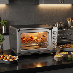 <span class=keywords><strong>Mini</strong></span>-<span class=keywords><strong>four</strong></span> <span class=keywords><strong>électrique</strong></span> de comptoir à convection avec ventilateur, pour la cuisson de pizzas, élément chauffant en acier inoxydable, capacité 33L, usage domestique - Product Image 1