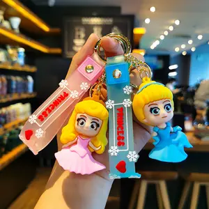 Wholesale Cartoon Frozen Keychain Snow White Keychain Elsa Pendant School Bag Hanging Ornaments