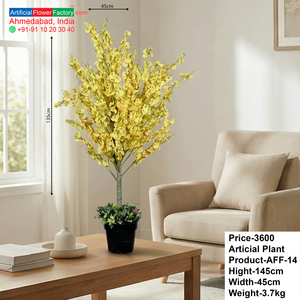 Arbre artificiel à fleurs jaunes, plante décorative réaliste, arbre floral pour la maison, le bureau, les événements, plante décorative 'Dancing Lady' - Product Image 6