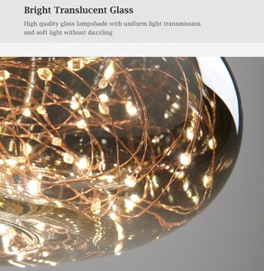 Lampe suspendue décorative moderne pour îlot de cuisine Lustre au plafond en forme de <span class=keywords><strong>boule</strong></span> de verre <span class=keywords><strong>Suspension</strong></span> pour le salon - Product Image 6