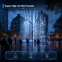 Sistema de Fuente de Niebla LISHI para Proyectos de Paisajismo Urbano en Plazas de Ciudades, con LED RGB Opcional, DMX512, PLC y Soporte para Contratistas