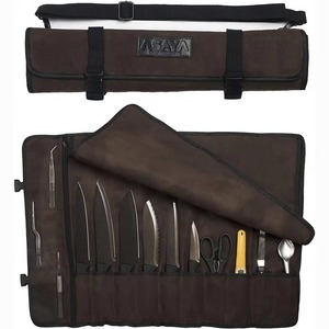 Échantillon gratuit : Sac de rangement pour couteaux de chef, 20 poches au total, sac de rangement pour outils de cuisine, sac à roulettes en toile pour couteaux de chef - Product Image 3